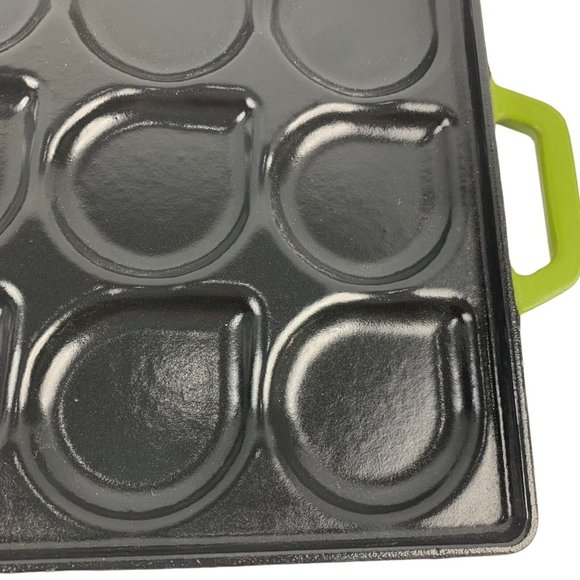 Zakarian Cast Iron Seafood Pan Non Stick Green Heavy Oven Safe With Handles - Picture 3 of 9